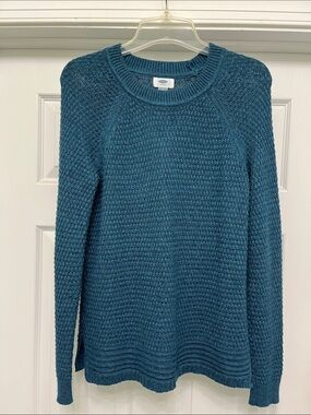 Textured Waffle Pattern Knit Crewneck Sweater by Old Navy